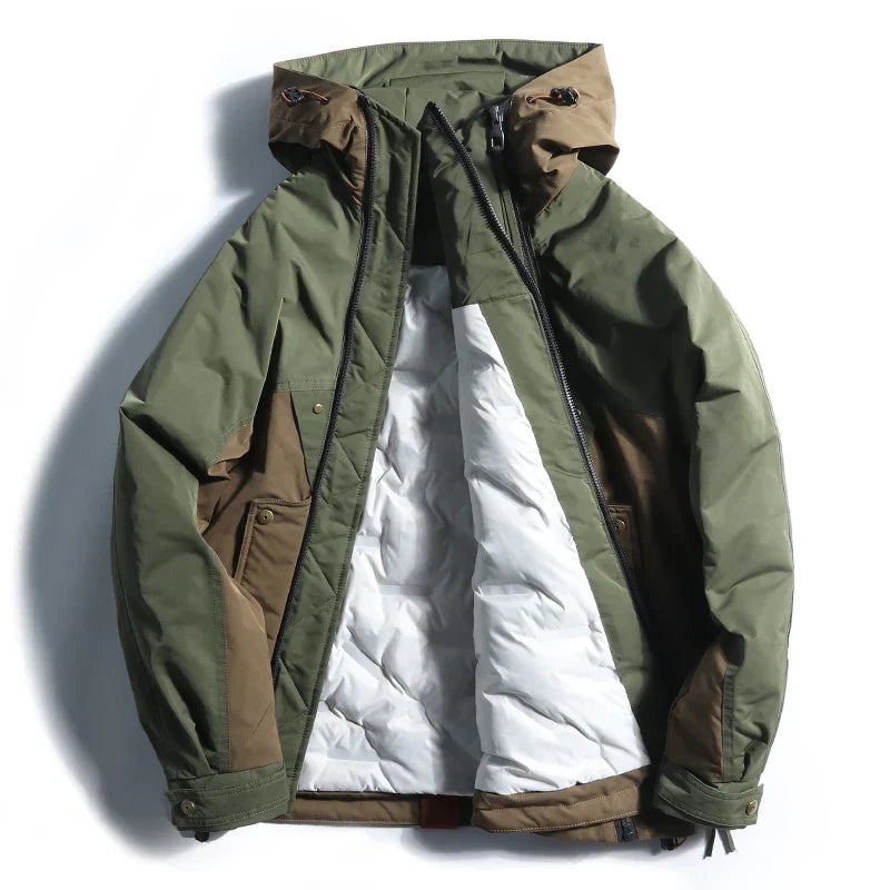 Colourblock Jacke Herren Doppelzip Mehrere Taschen