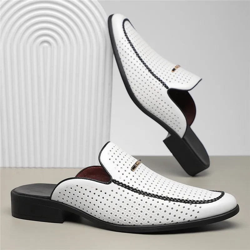 Herren Gepolsterte Echtleder-Slides – Jennoir