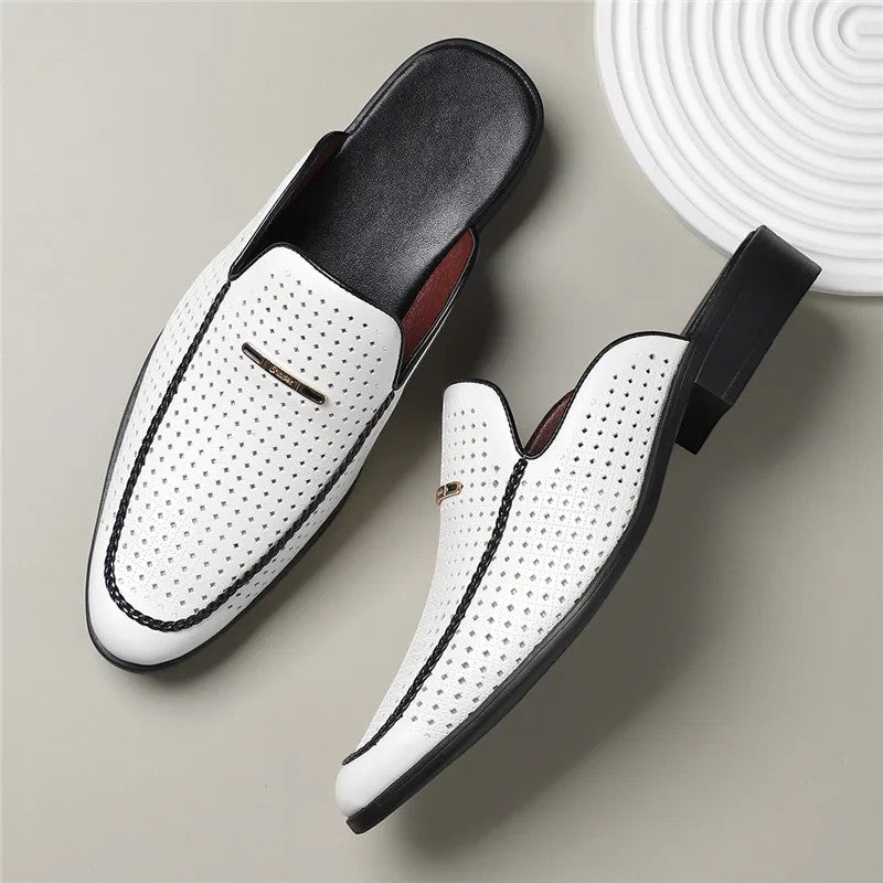 Herren Gepolsterte Echtleder-Slides – Jennoir