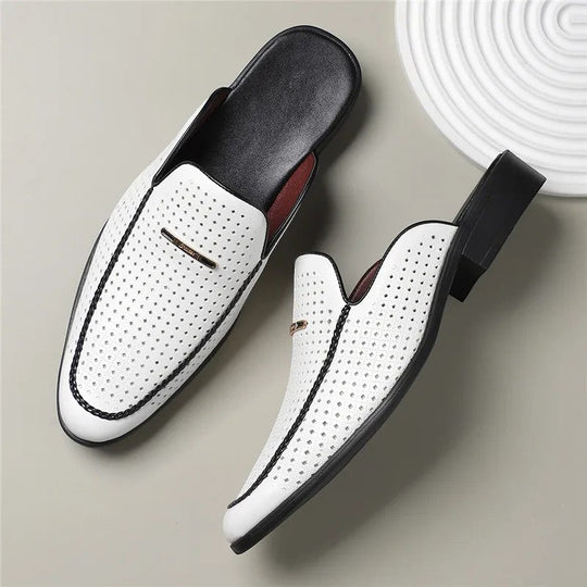 Herren Gepolsterte Echtleder-Slides – Jennoir