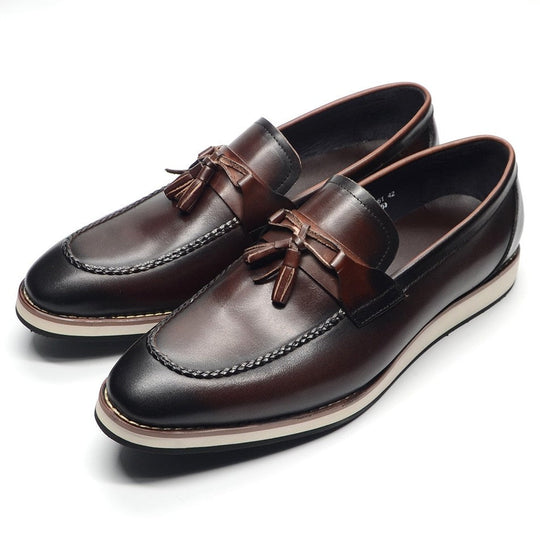 Handgefertigte Rindsleder Loafer Herren Slip-On Weich