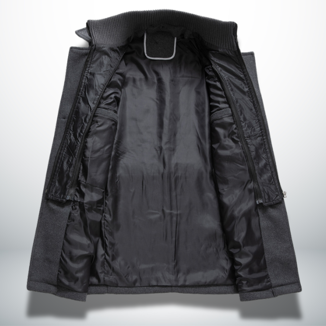 Eleganter Woll Wintermantel Herren Warm Klassisch