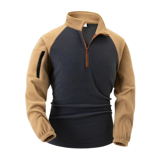 Fleece Pullover Herren Halbzip Stehkragen Zwei Farben