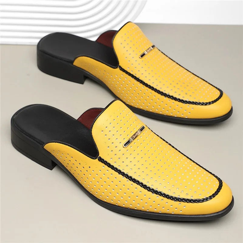 Herren Gepolsterte Echtleder-Slides – Jennoir