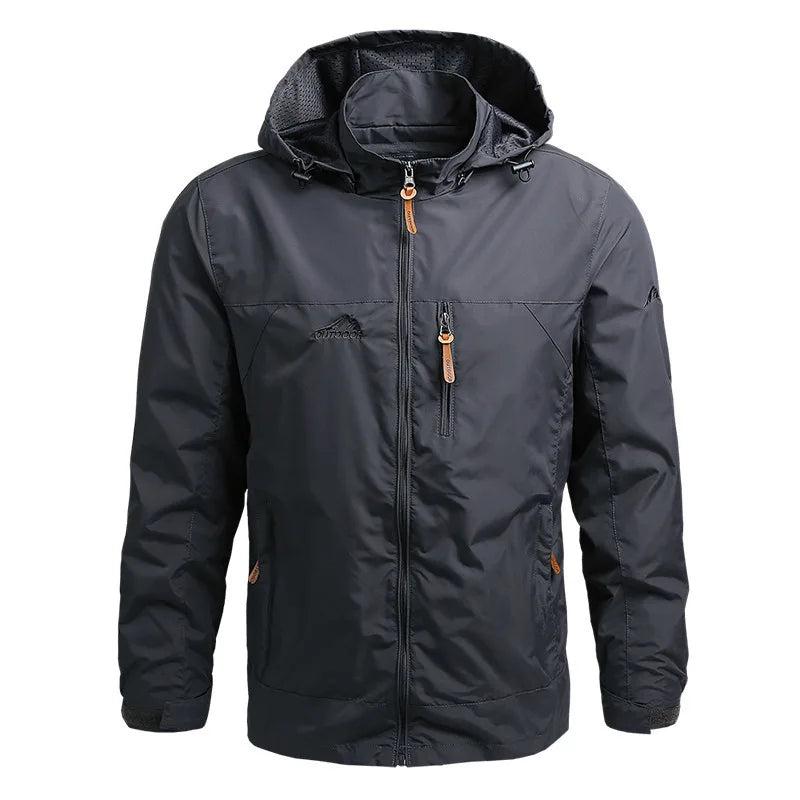 Funktionsjacke Herren Wetterfest Kapuze Zip Taschen