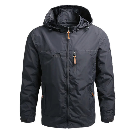 Funktionsjacke Herren Wetterfest Kapuze Zip Taschen