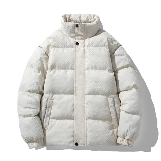 Wattierte Steppjacke Herren Hoher Kragen Strukturiert