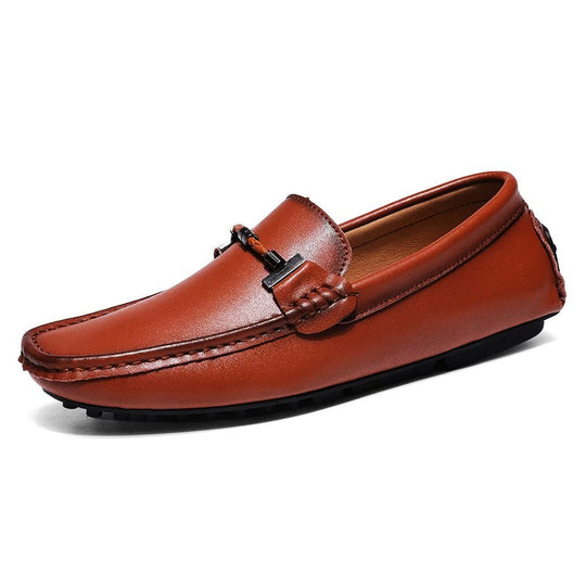Herren Mokassins aus Echtleder – Slipper mit rutschfester Gummisohle