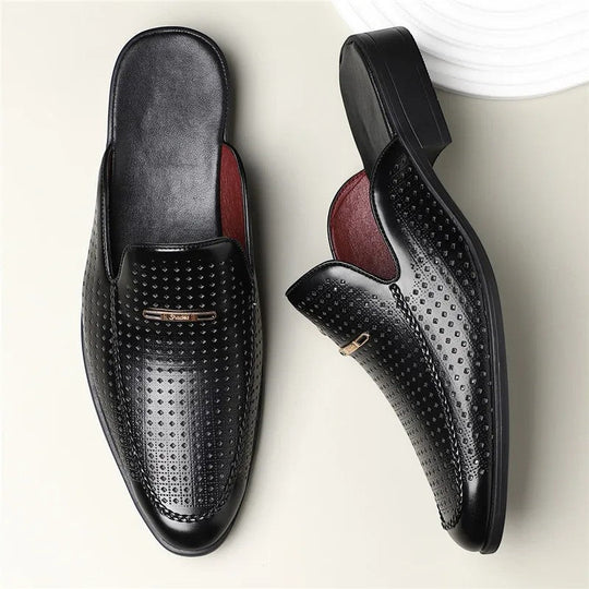 Herren Gepolsterte Echtleder-Slides – Jennoir