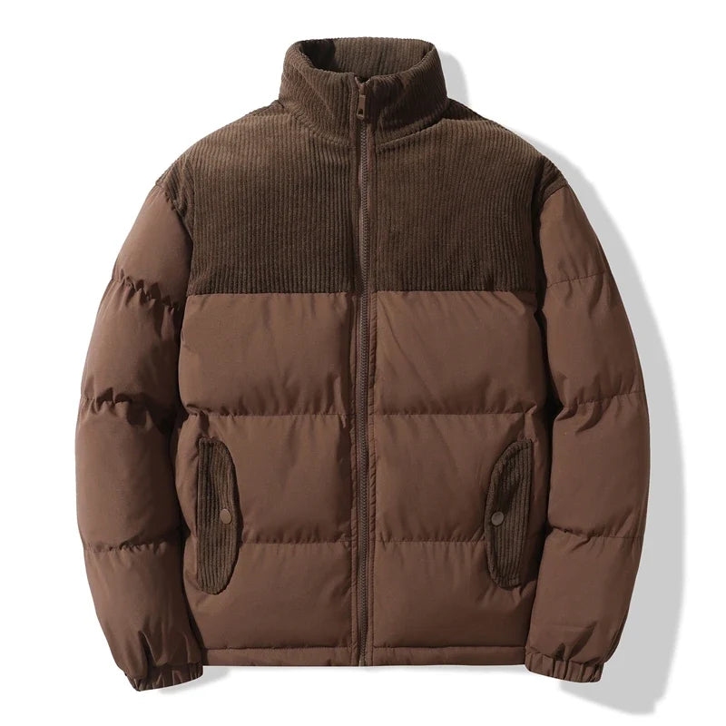 Cord Steppjacke Herren Weich Lockerer Schnitt Warm