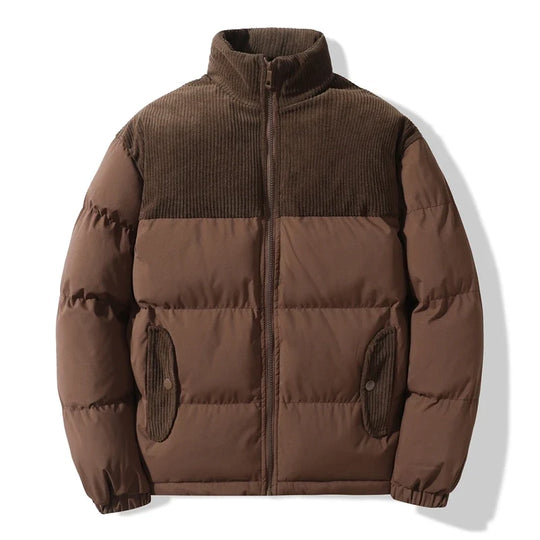 Cord Steppjacke Herren Weich Lockerer Schnitt Warm