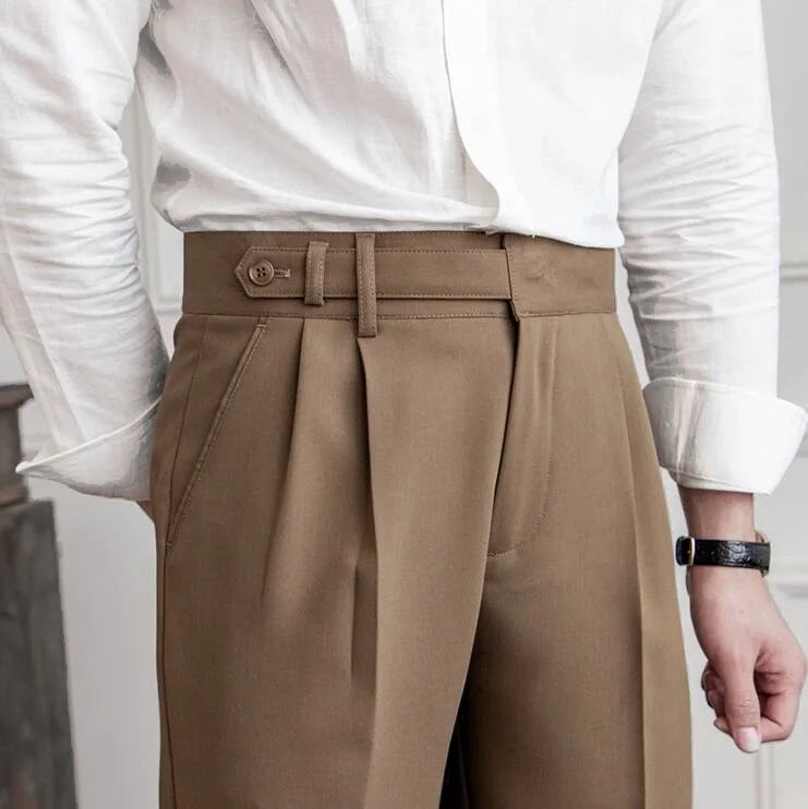 Herren Stoffhose mit geradem Bein – Anzughose aus Polyester