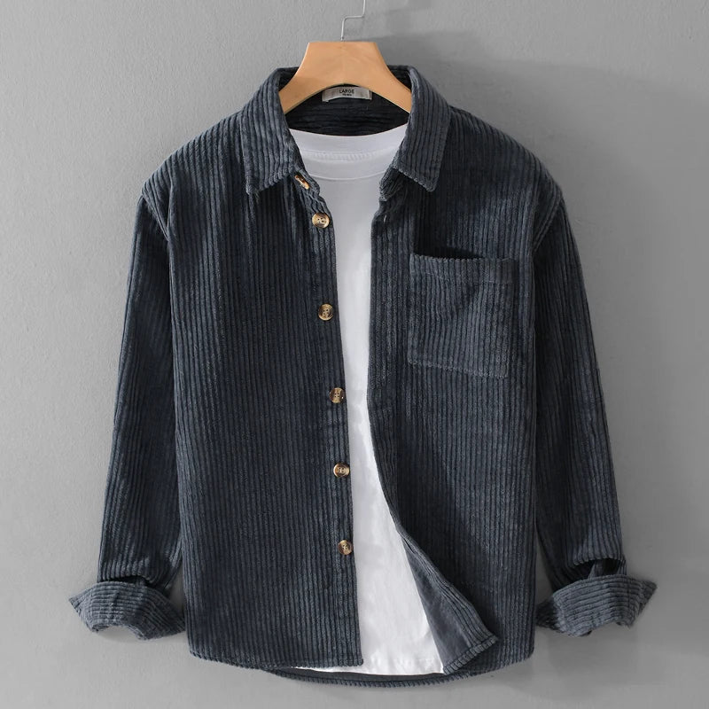 Cord Hemd Herren Cordhemd Vintage Warm Casual Overshirt