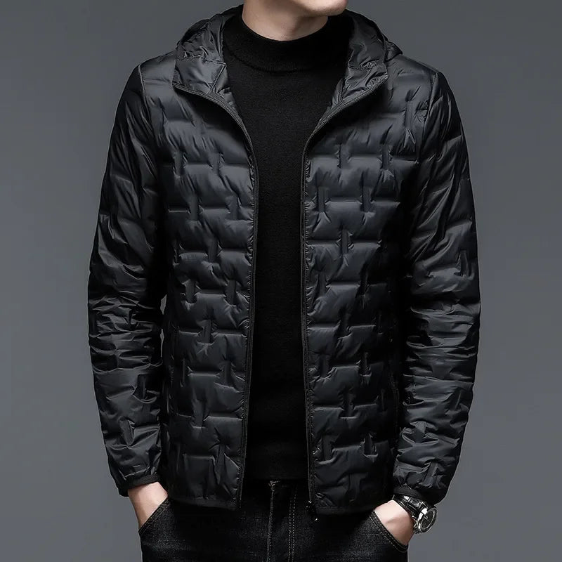 Leichte Steppjacke Herren Durchgehender Zip Taschen