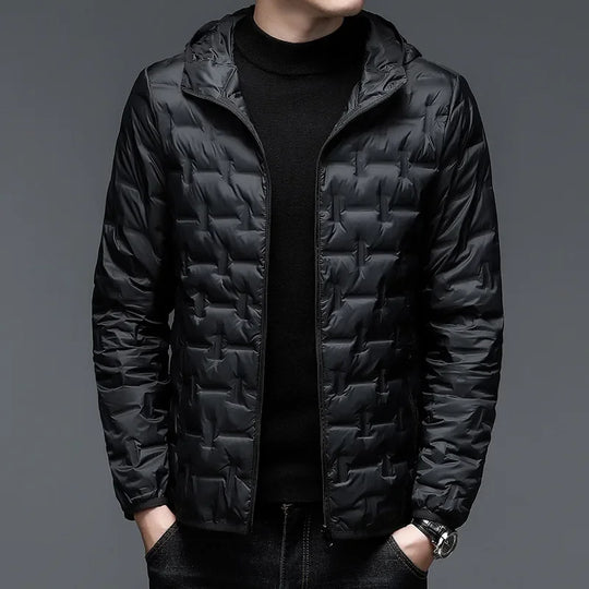 Leichte Steppjacke Herren Durchgehender Zip Taschen
