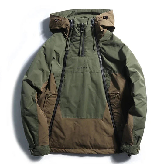 Colourblock Jacke Herren Doppelzip Mehrere Taschen