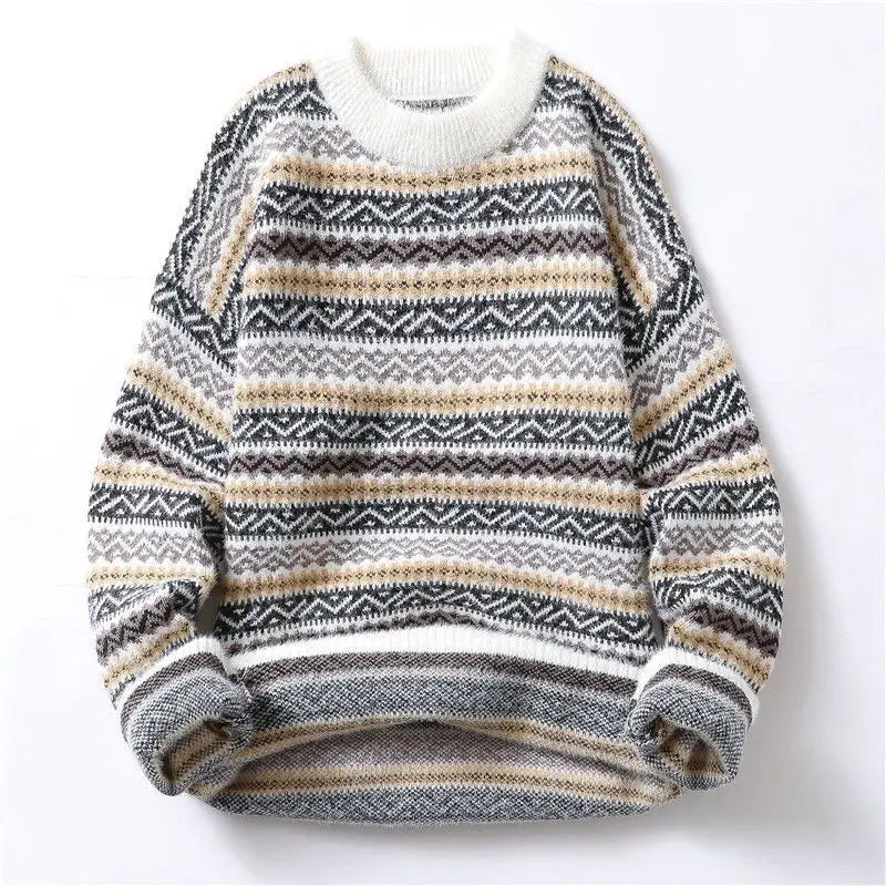 Norweger Pullover Herren Wollmix Dicht Gestrickt Warm