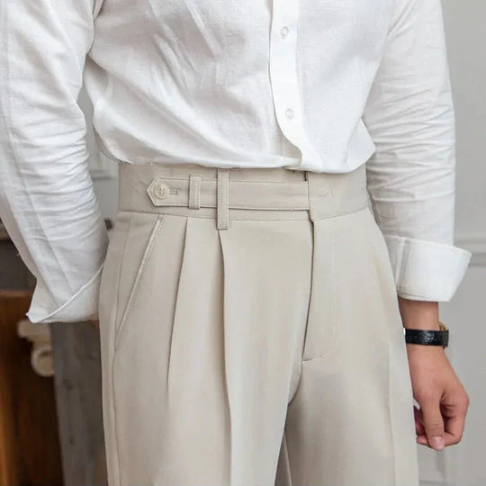 Herren Stoffhose mit geradem Bein – Anzughose aus Polyester