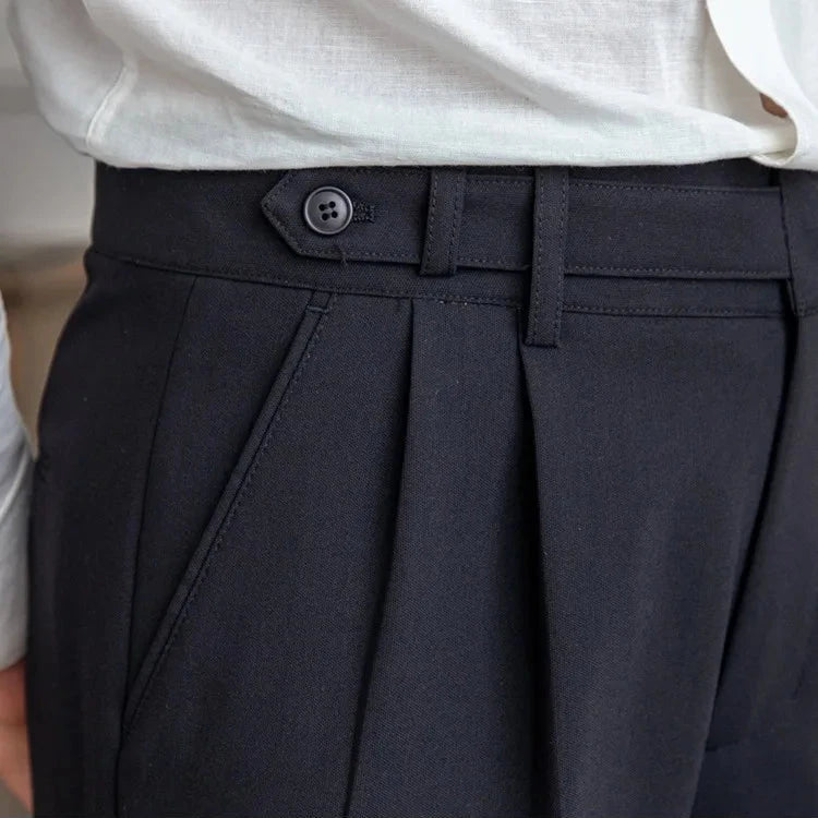 Herren Stoffhose mit geradem Bein – Anzughose aus Polyester
