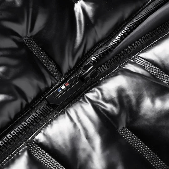 Metallic Steppjacke Herren Glanz Zwei Taschen Warm