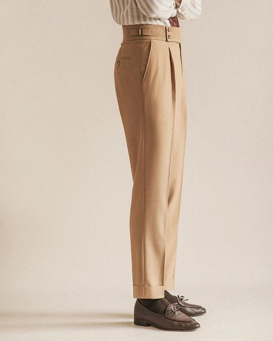 Elegante Bundfalten Anzughose Herren Tailliert Business