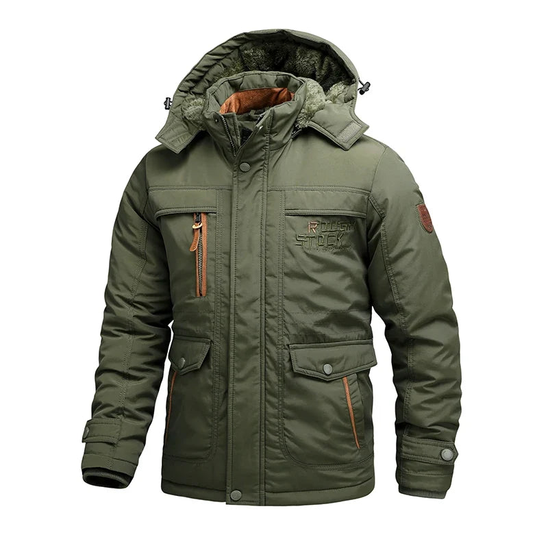 Wattierte Winterjacke Herren Wasserabweisend Kapuze