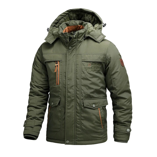 Wattierte Winterjacke Herren Wasserabweisend Kapuze