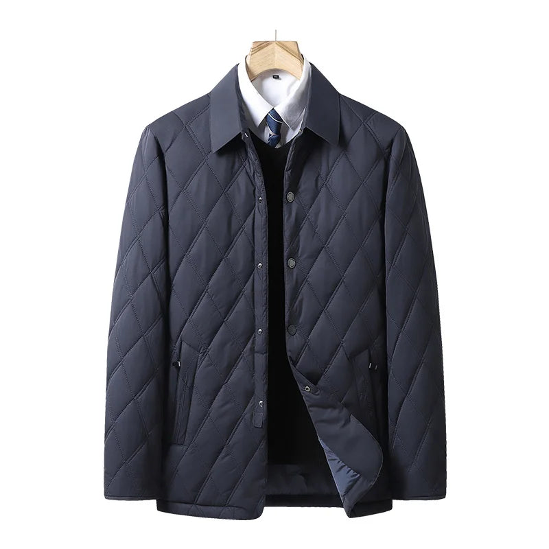 Gesteppte Jacke Herren Knopfleiste Kragen Zip Taschen