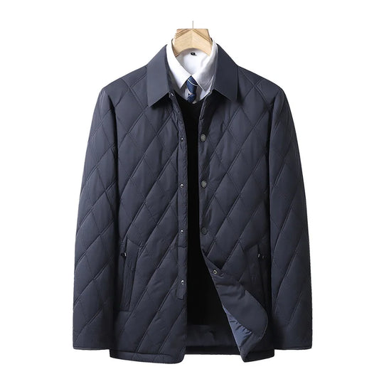 Gesteppte Jacke Herren Knopfleiste Kragen Zip Taschen