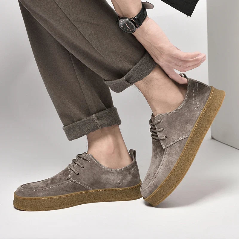Wildleder Sneaker Herren Fußbett Gummisohle Bequem