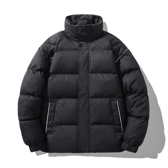 Wattierte Steppjacke Herren Hoher Kragen Strukturiert