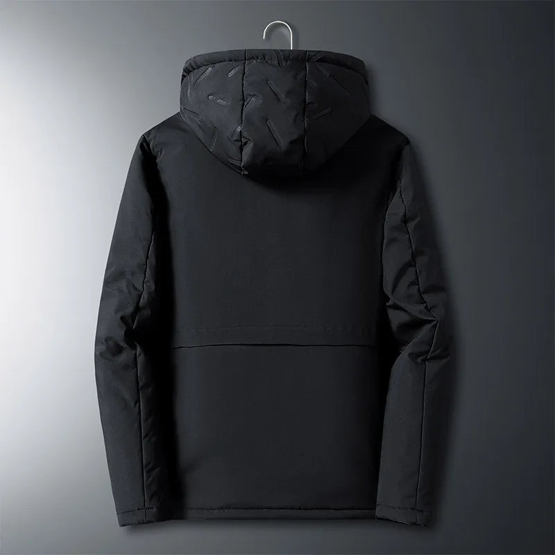 Fleece Jacke Herren Kapuze Gestepptes Muster Gefüttert