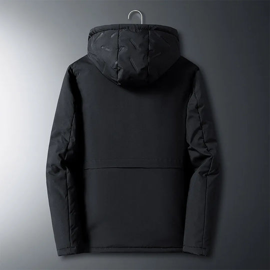 Fleece Jacke Herren Kapuze Gestepptes Muster Gefüttert