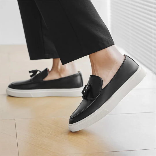 Leder Loafer Herren Quaste Slip-On Slipper Schuhe