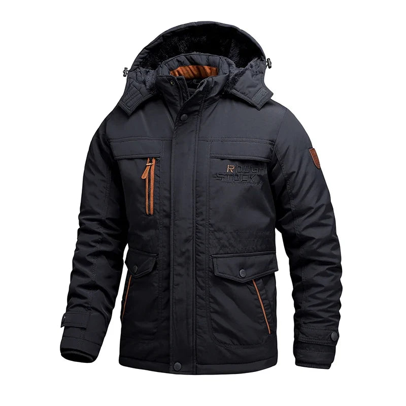 Wattierte Winterjacke Herren Wasserabweisend Kapuze