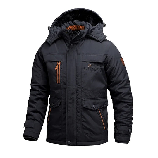 Wattierte Winterjacke Herren Wasserabweisend Kapuze