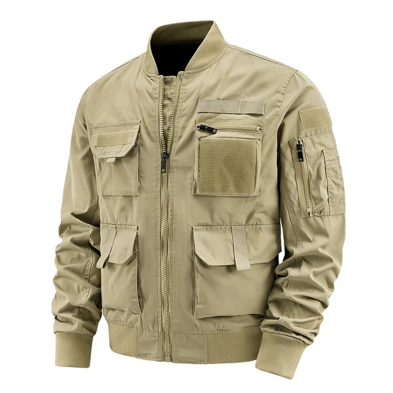 Multitaschen Jacke Herren Robust Hoher Kragen Outdoor