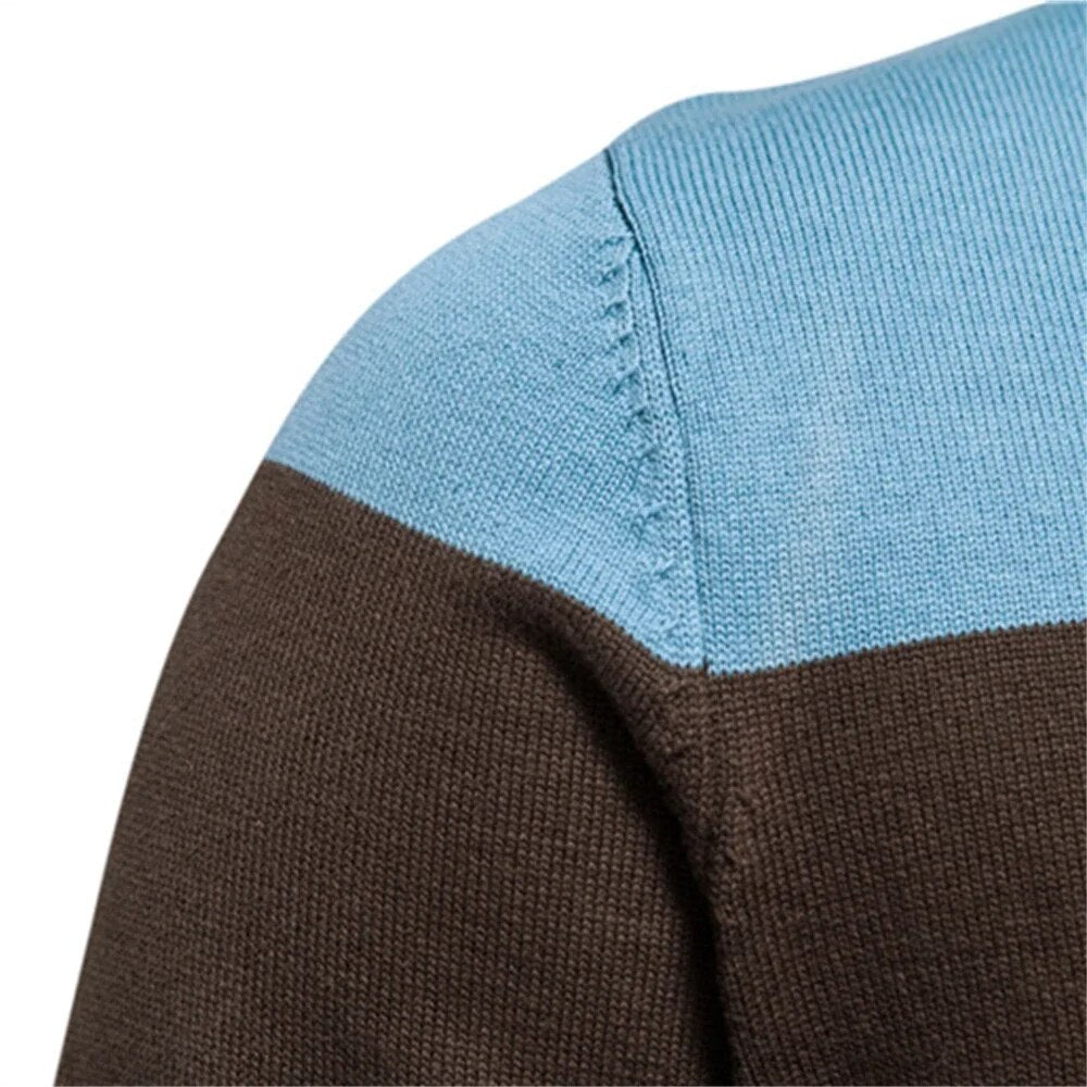 Zip Pullover Herren Strickpullover Sweater Casual Warm