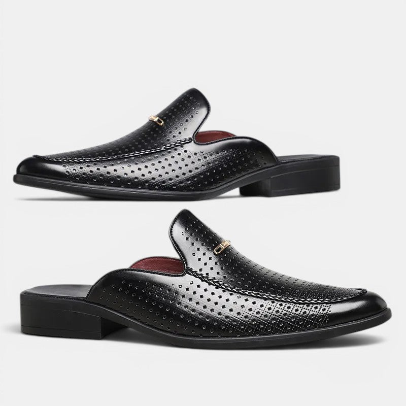 Herren Gepolsterte Echtleder-Slides – Jennoir