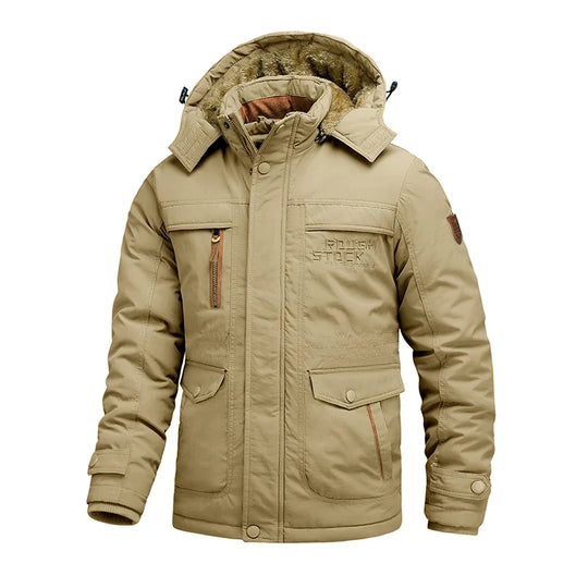 Wattierte Winterjacke Herren Wasserabweisend Kapuze