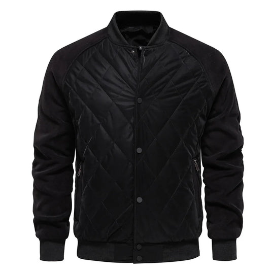 Fleece Bomberjacke Herren Wollmix Knopfleiste Warm