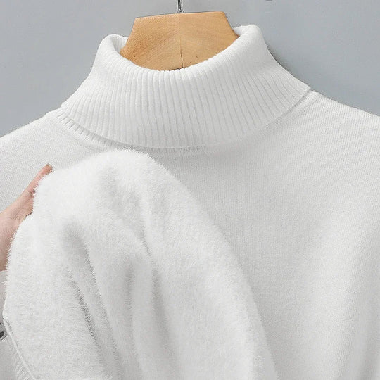 Klassischer Rollkragen Pullover Herren Strick Warm