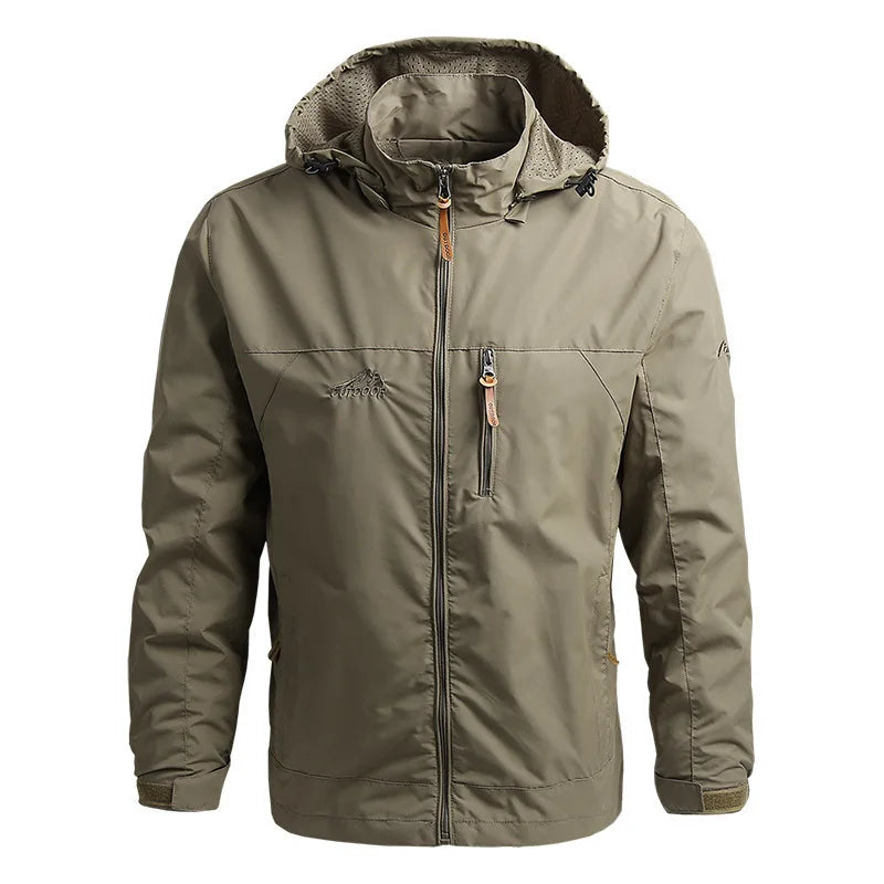 Funktionsjacke Herren Wetterfest Kapuze Zip Taschen