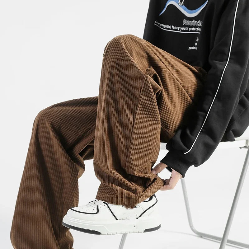 Cord Jogginghose Herren Dick Weit Kordelzug Warm
