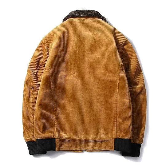 Cord Winterjacke Herren Fleecefutter Taschen Warm