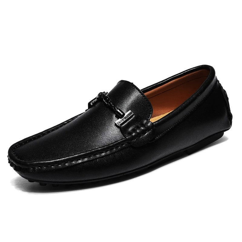 Herren Mokassins aus Echtleder – Slipper mit rutschfester Gummisohle