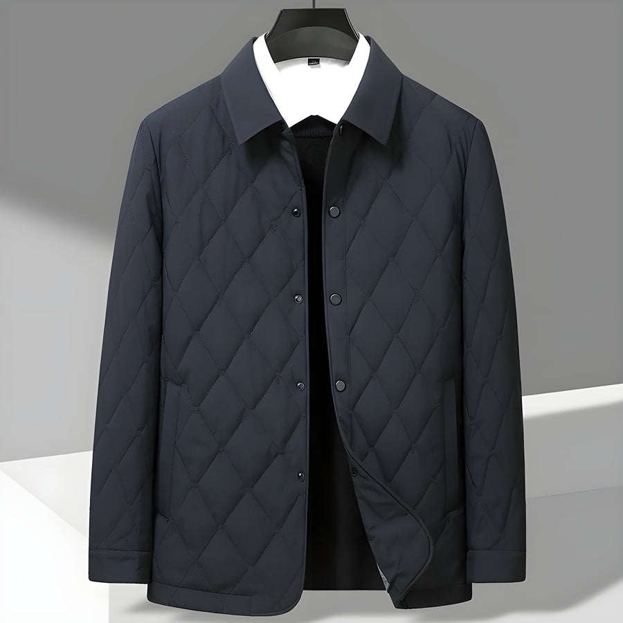 Gesteppter Mantel Herren Rautenmuster Schlank Warm