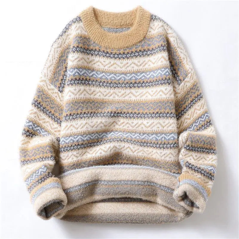 Norweger Pullover Herren Wollmix Dicht Gestrickt Warm