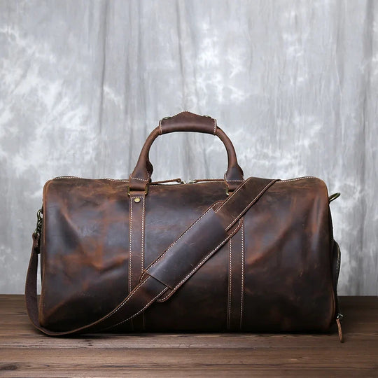 Rindsleder Reisetasche Herren Weekender Handgepäck Gurt
