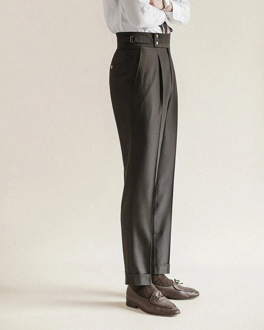 Elegante Bundfalten Anzughose Herren Tailliert Business